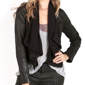 Free people drape front coated denim jacket